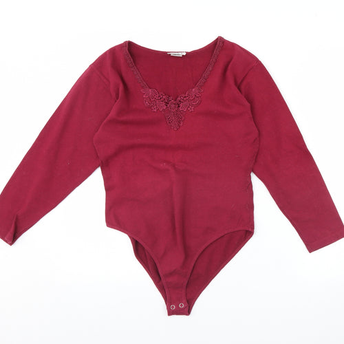 Para Womens Pink   Bodysuit One-Piece Size L