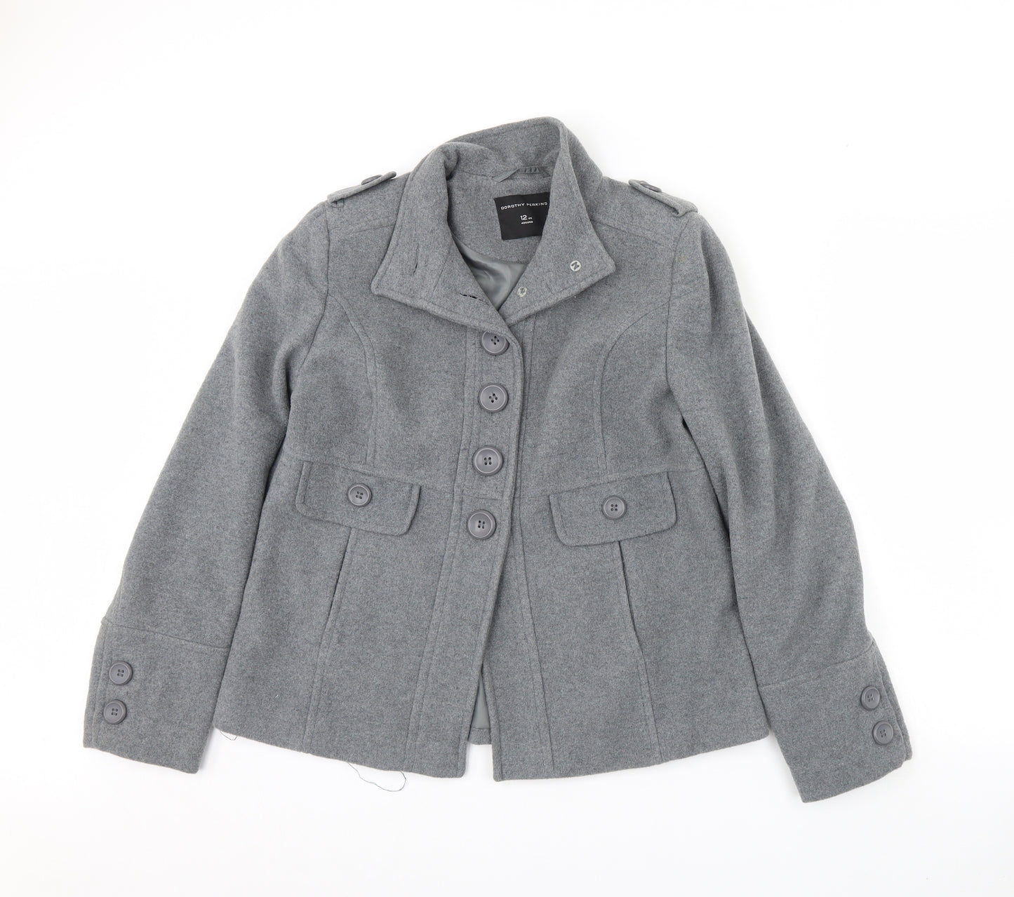 Dorothy Perkins Womens Grey   Jacket Coat Size 12
