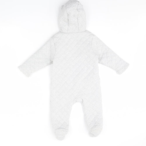 John Lewis Baby Grey   Babygrow One-Piece Size 9-12 Months