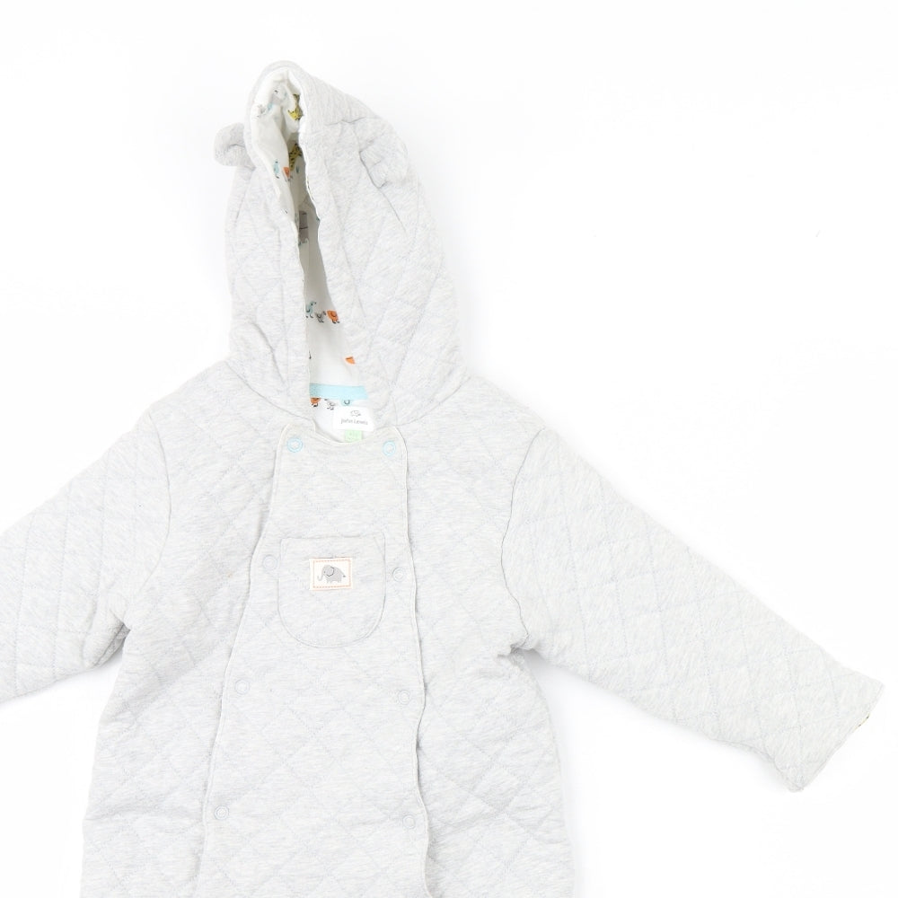 John Lewis Baby Grey   Babygrow One-Piece Size 9-12 Months