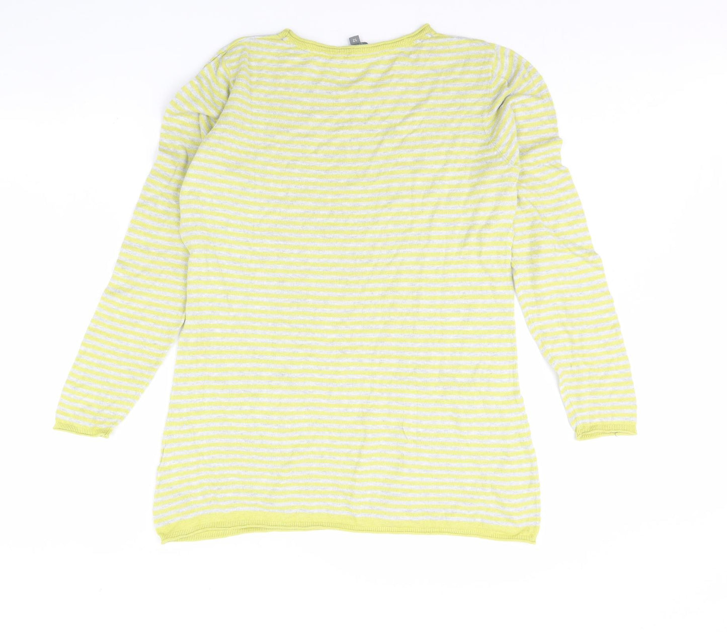 Lilly & me Womens Yellow Striped  Pullover Jumper Size 12