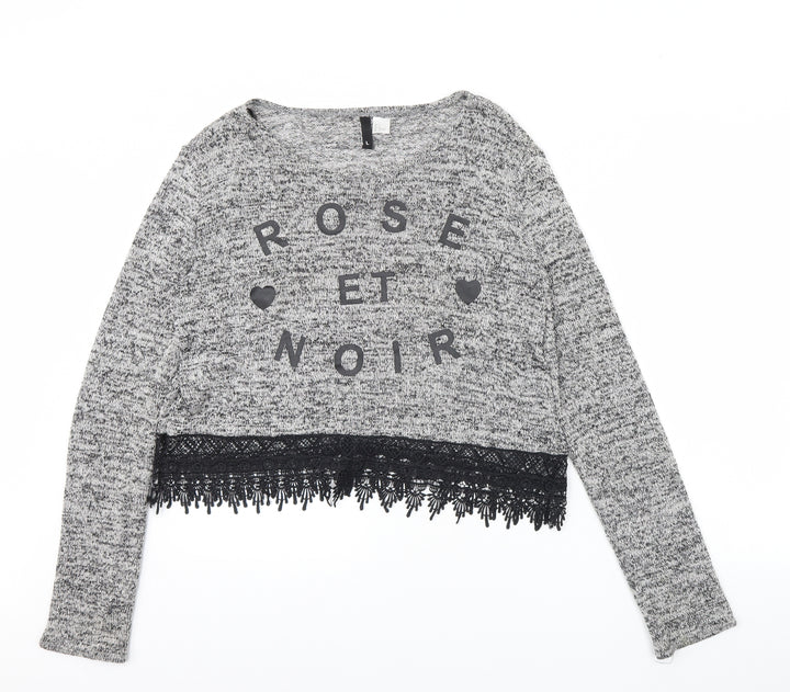 H&M Womens Grey   Pullover Jumper Size L