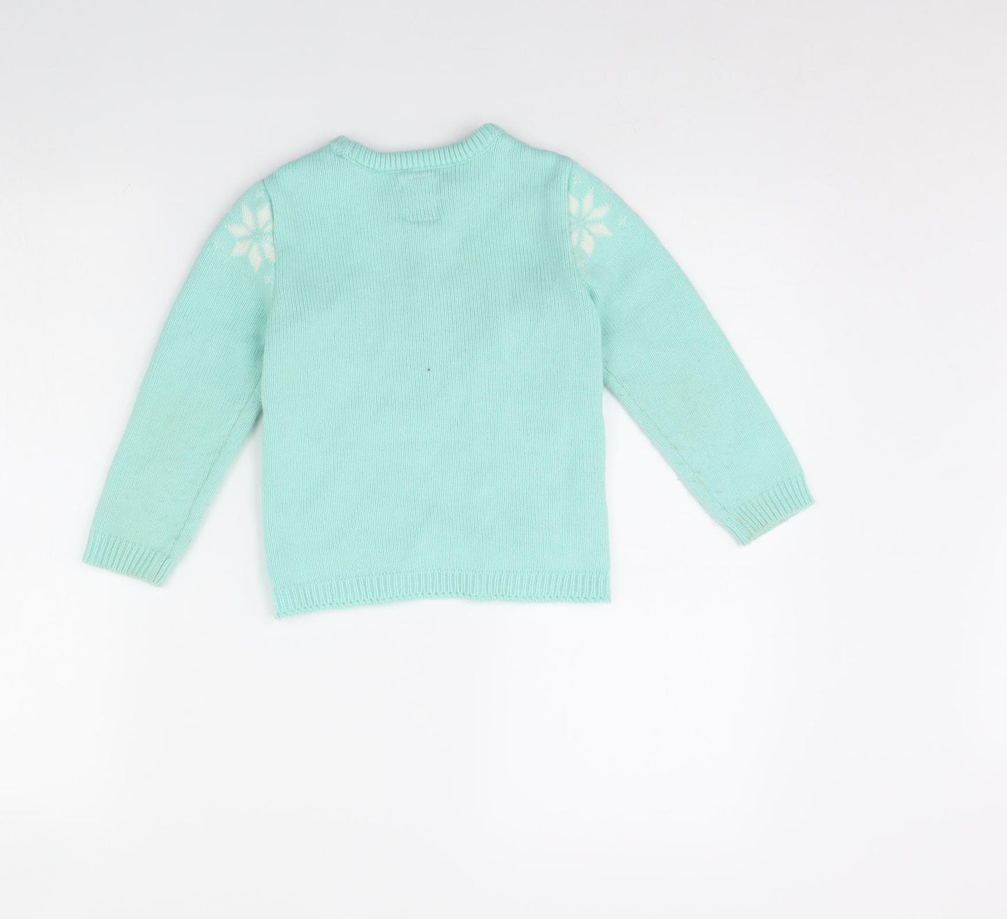George Girls Green   Pullover Jumper Size 4 Years  - Christmas jumper