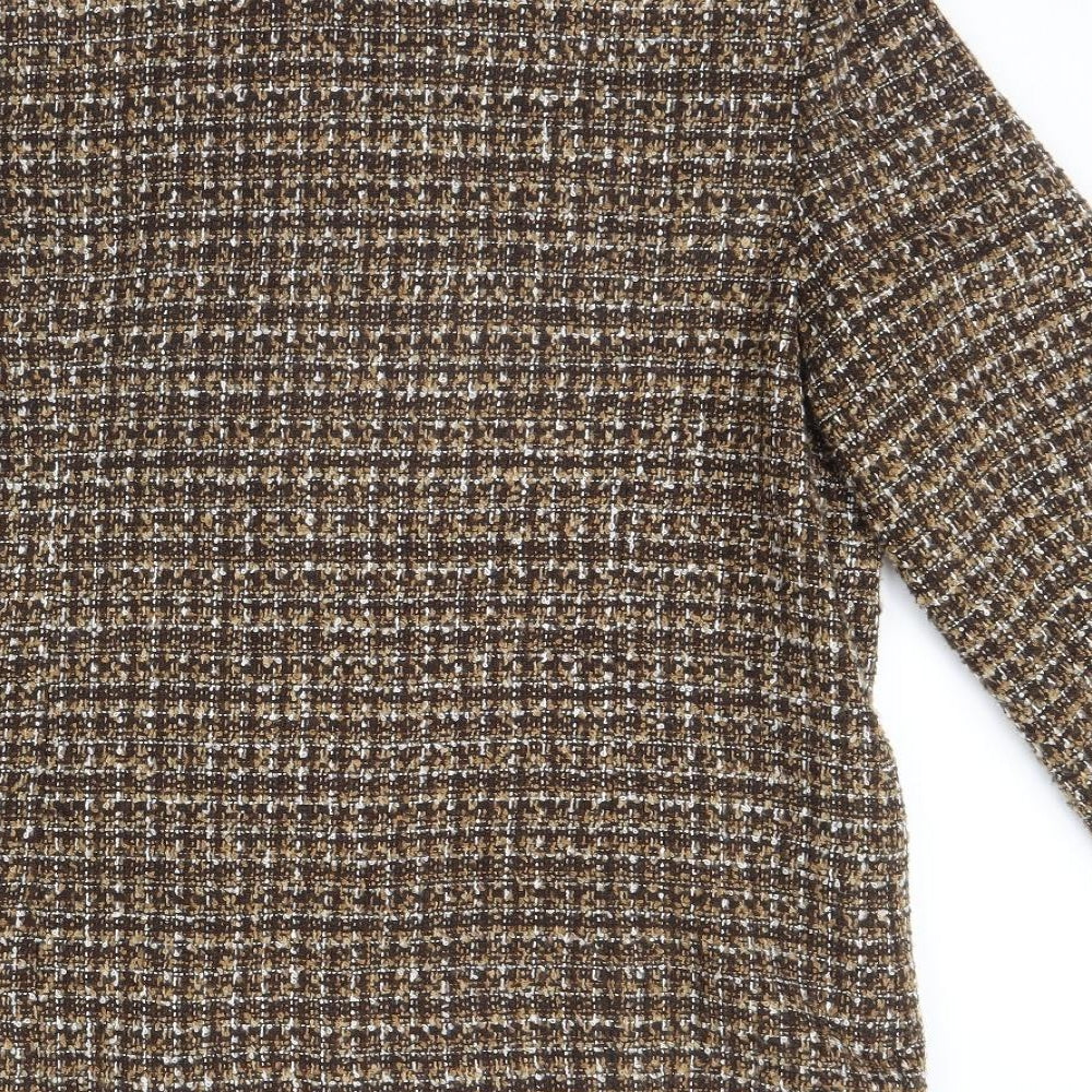 Oscar B Womens Brown Herringbone  Jacket  Size 14