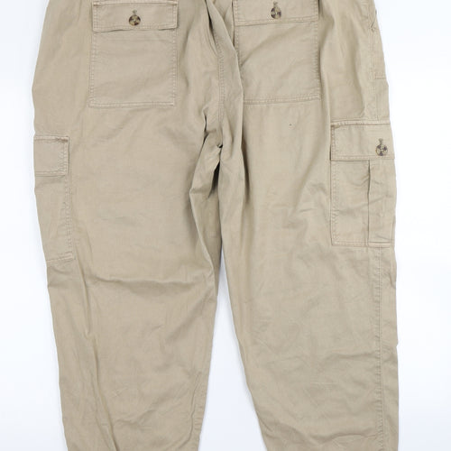 M&S Collection Womens Brown   Cargo Trousers Size 20 L25 in