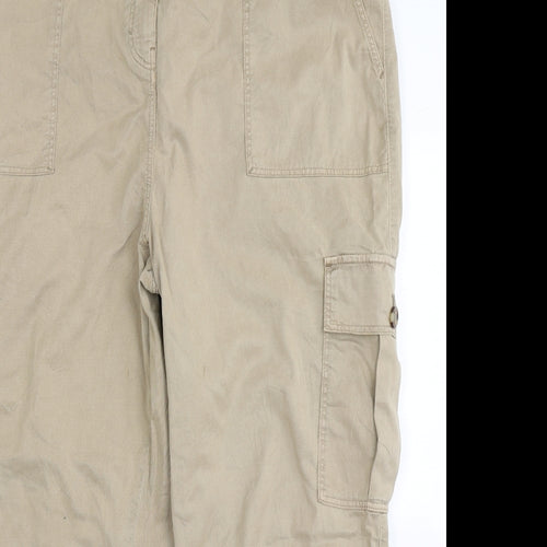 M&S Collection Womens Brown   Cargo Trousers Size 20 L25 in