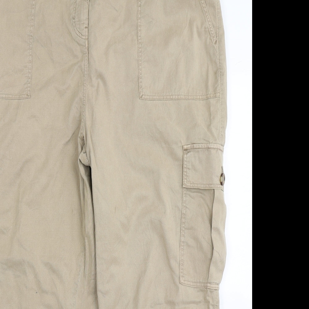 M&S Collection Womens Brown   Cargo Trousers Size 20 L25 in