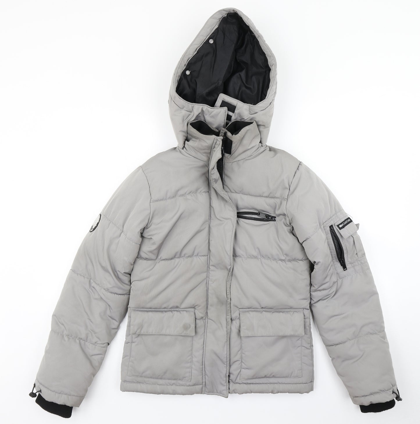 New Look Womens Grey   Parka Coat Size 6