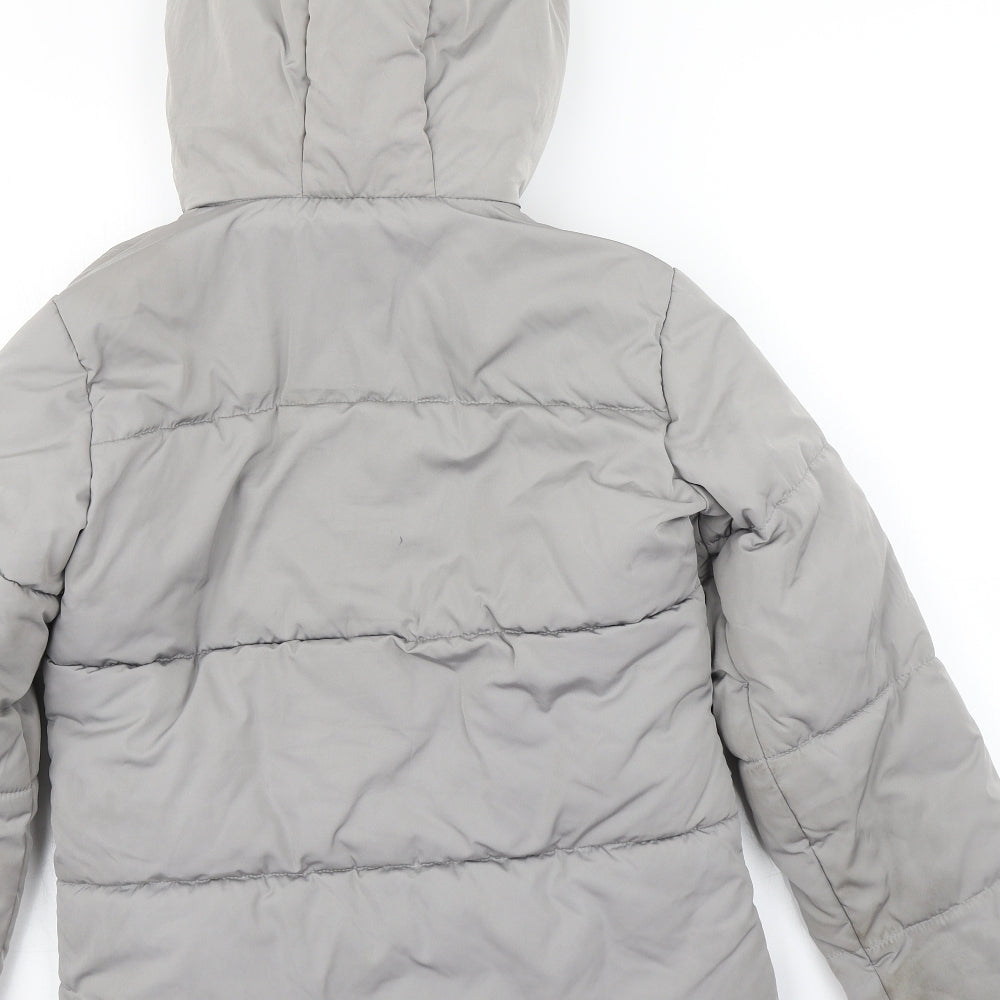 New Look Womens Grey   Parka Coat Size 6