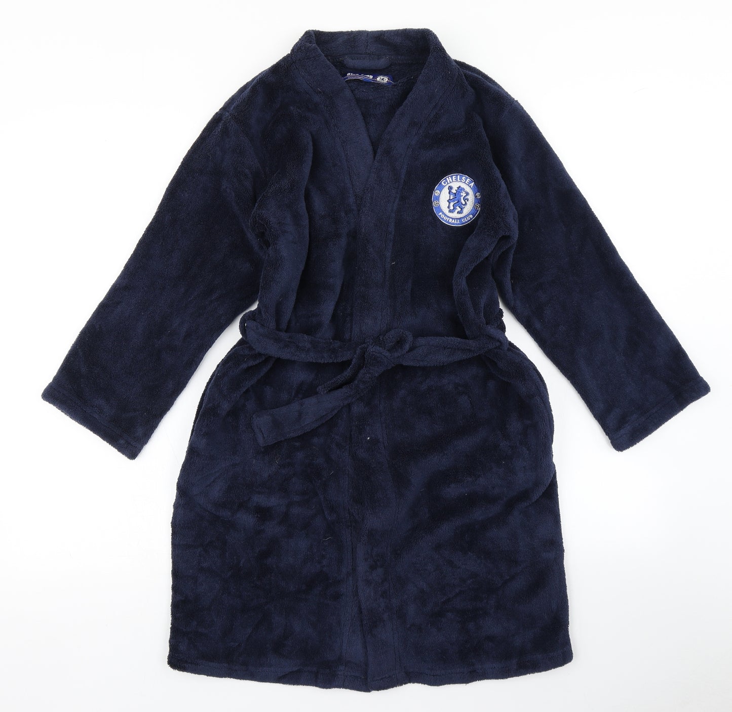 Chelsea Boys Blue Solid Fleece  Robe Size 8-9 Years  - Chelsea FC