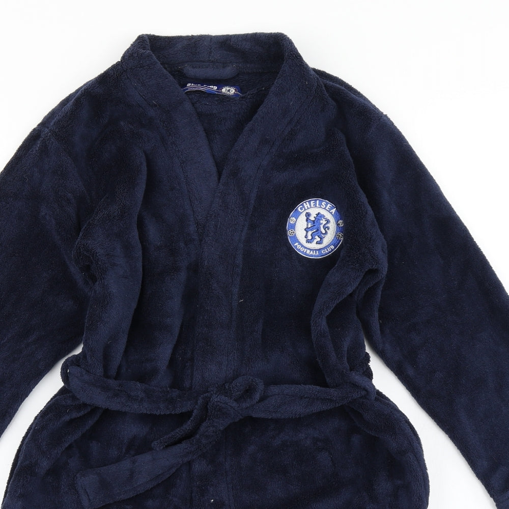 Chelsea Boys Blue Solid Fleece  Robe Size 8-9 Years  - Chelsea FC