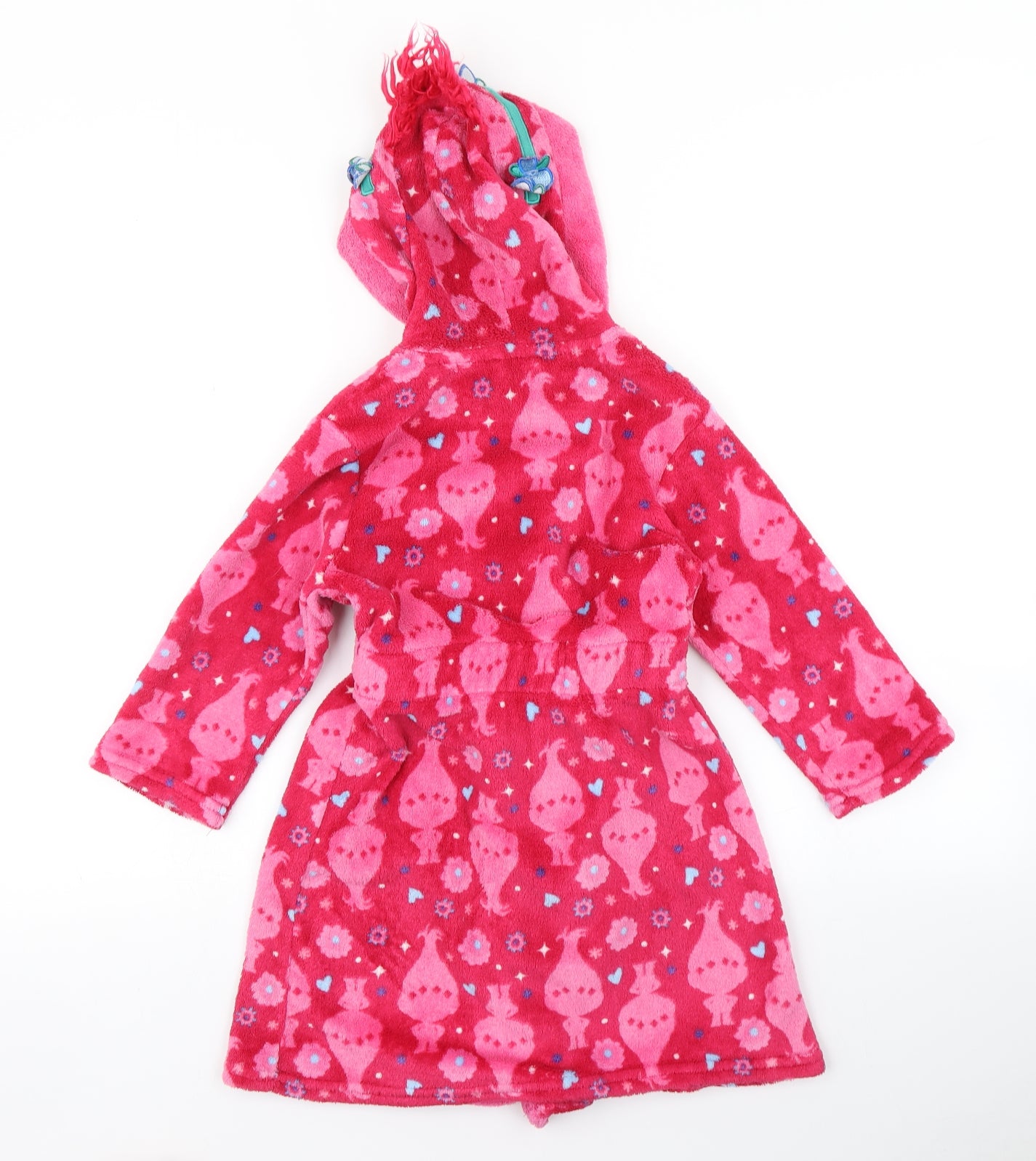 George Girls Pink Solid Fleece Top Robe Size 4-5 Years  - Trolls