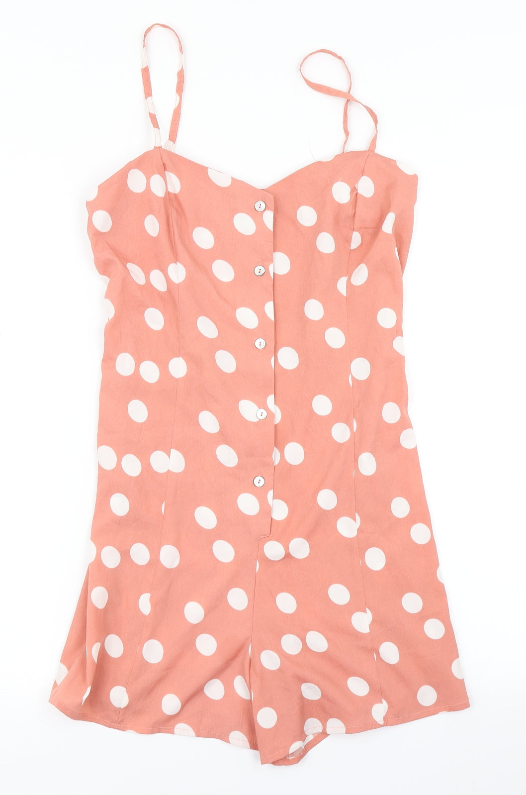 Primark Womens Pink Polka Dot  Playsuit One-Piece Size 12