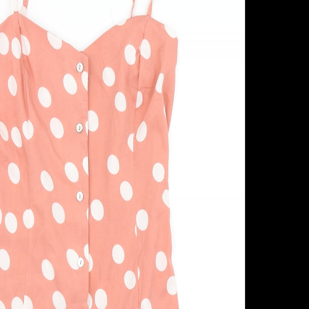 Primark Womens Pink Polka Dot  Playsuit One-Piece Size 12