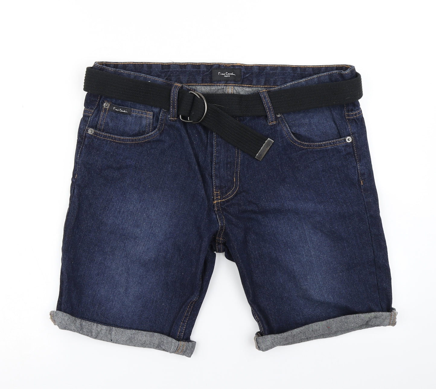 Pierre Cardin Mens Blue  Denim Cargo Shorts Size 36 in