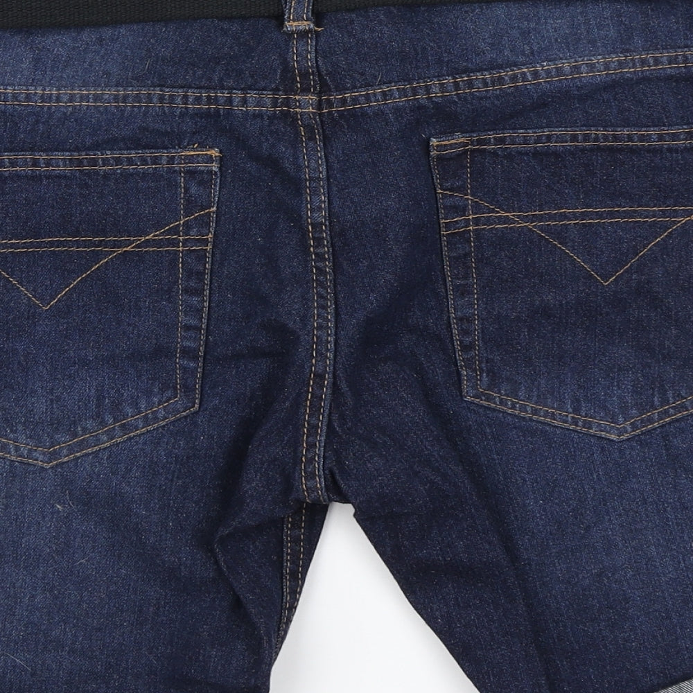 Pierre Cardin Mens Blue  Denim Cargo Shorts Size 36 in