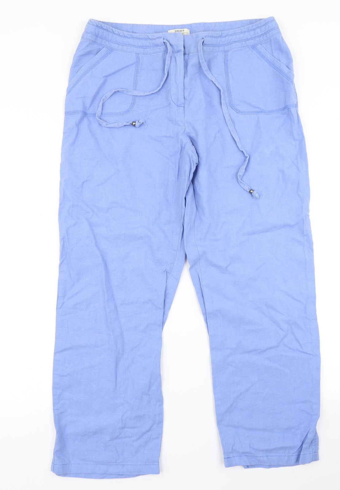 Papaya Womens Blue   Cargo Trousers Size 14 L25 in