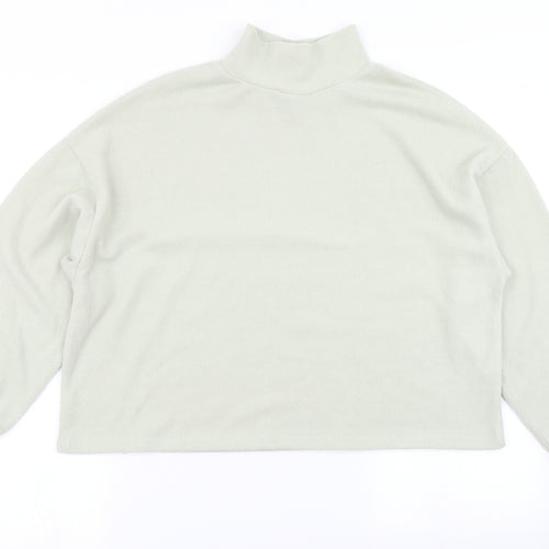 New Look Womens Green  Fleece Pullover Sweatshirt Size S  - Cropped