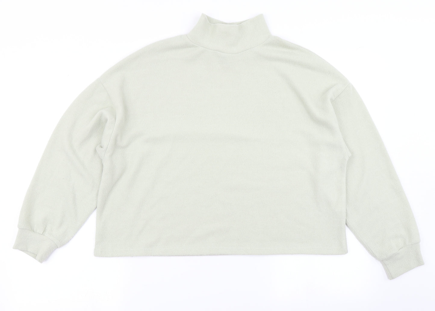 New Look Womens Green  Fleece Pullover Sweatshirt Size S  - Cropped