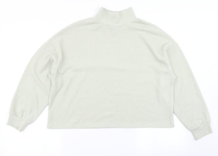 New Look Womens Green  Fleece Pullover Sweatshirt Size S  - Cropped