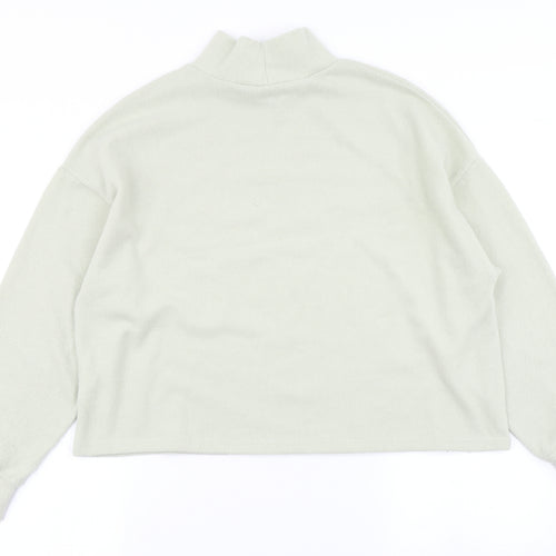 New Look Womens Green  Fleece Pullover Sweatshirt Size S  - Cropped