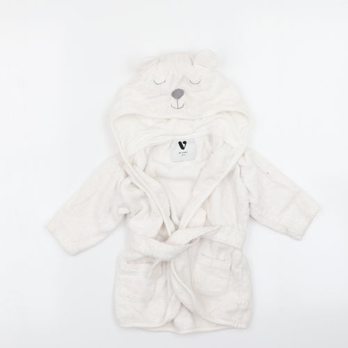 V by Very Girls White Solid  Kaftan Robe Size 3-6 Months