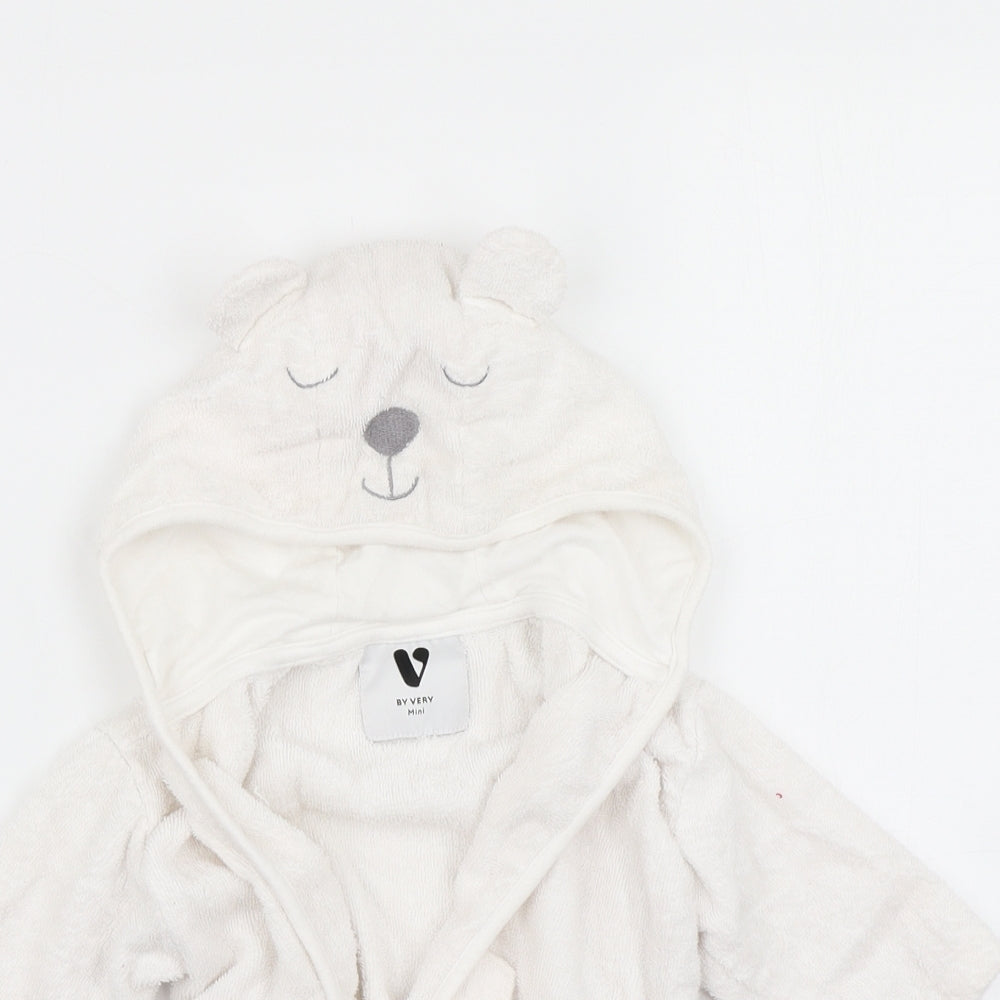 V by Very Girls White Solid  Kaftan Robe Size 3-6 Months