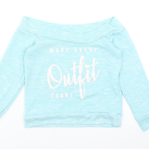 Boohoo Girls Blue   Pullover Sweatshirt Size 9-10 Years