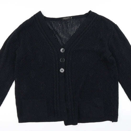 Pout Womens Blue  Knit Cardigan Jumper Size M