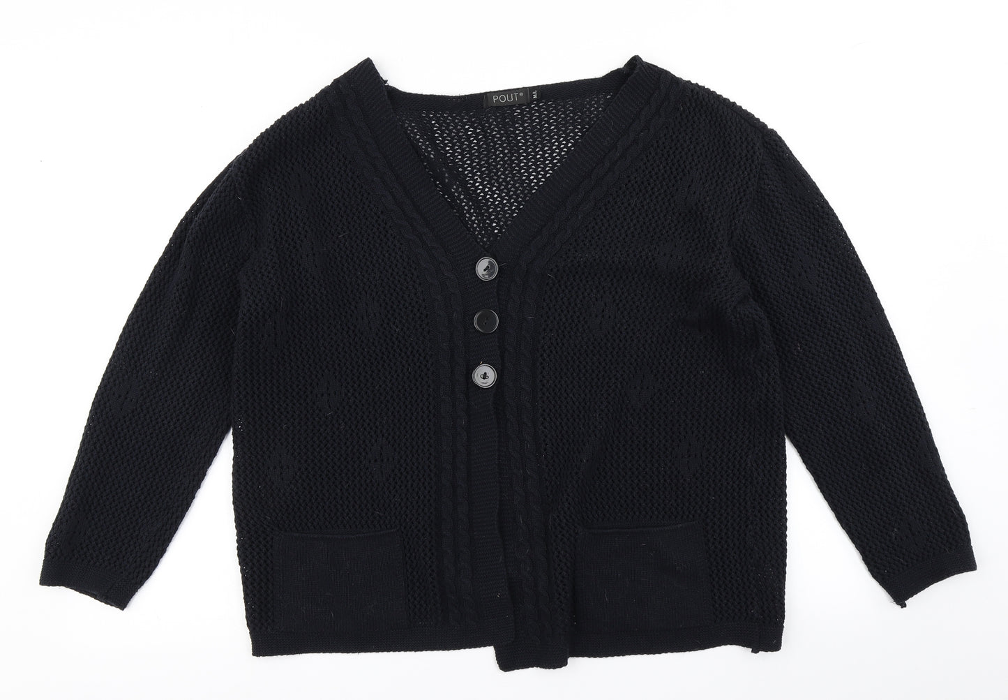 Pout Womens Blue  Knit Cardigan Jumper Size M