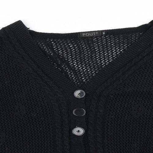 Pout Womens Blue  Knit Cardigan Jumper Size M
