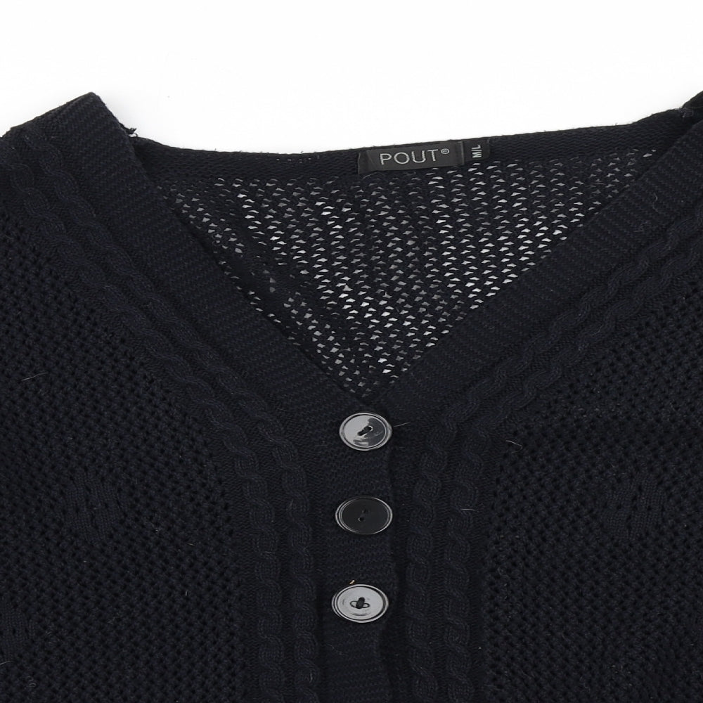 Pout Womens Blue  Knit Cardigan Jumper Size M