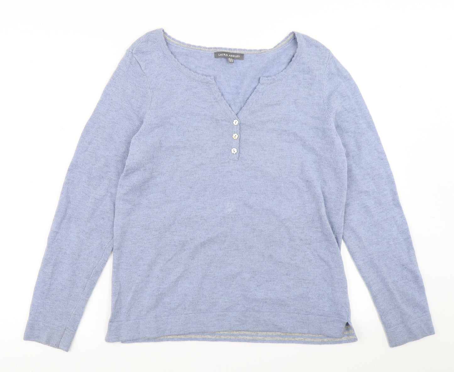 Laura Ashley Womens Blue  Knit Pullover Jumper Size 12