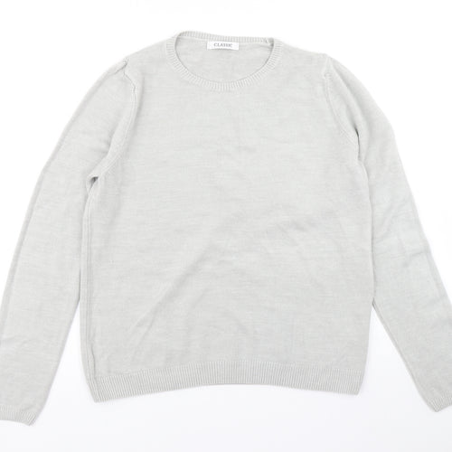 Classic Womens Grey  Knit Pullover Jumper Size 14