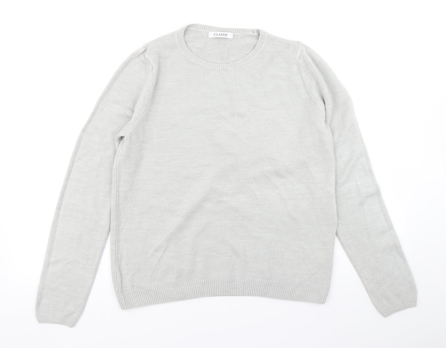 Classic Womens Grey  Knit Pullover Jumper Size 14