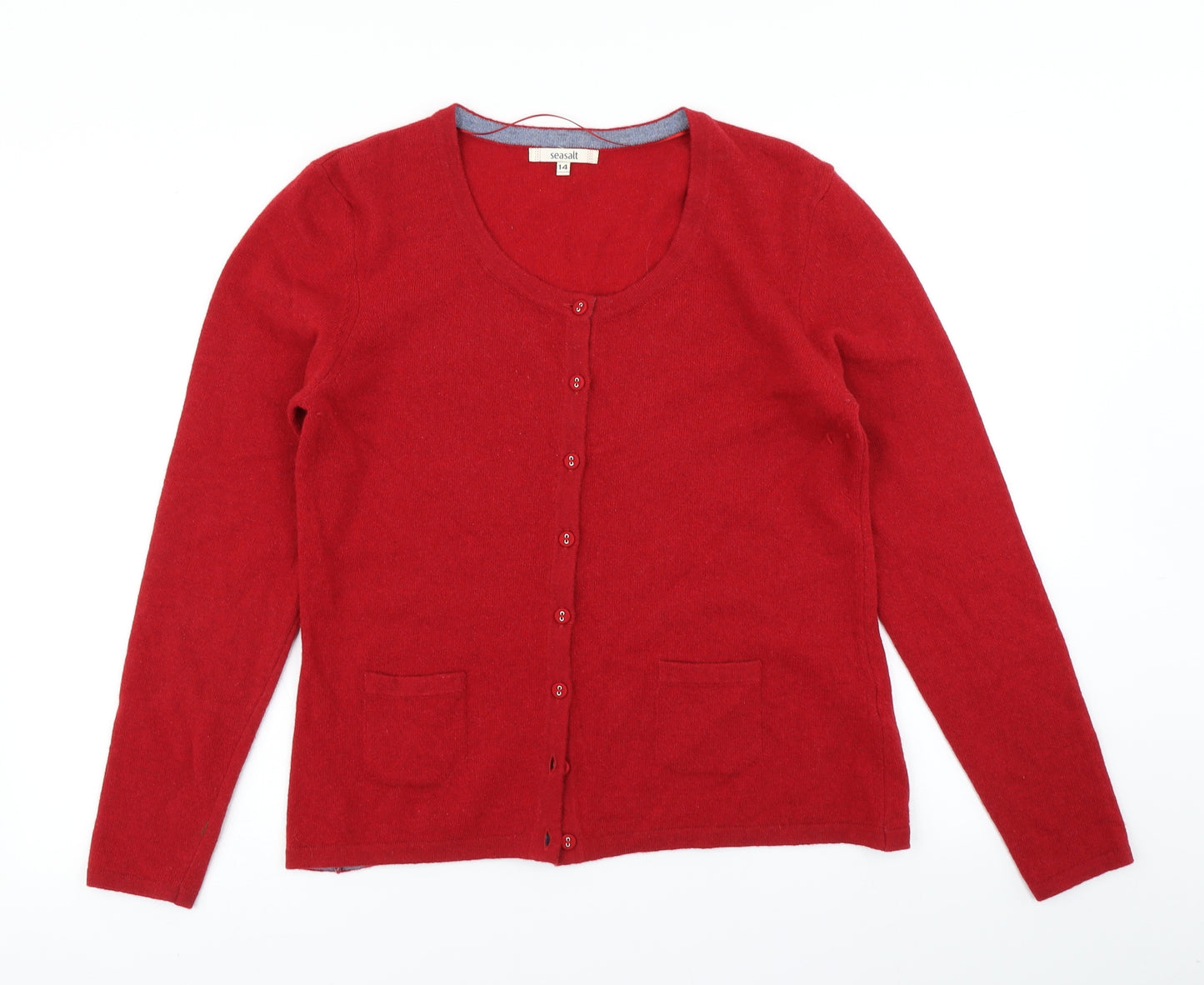 Seasalt Womens Red  Knit Cardigan Jumper Size 14