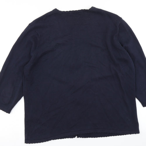 Marks & Spencer Womens Blue  Knit Cardigan Jumper Size 14