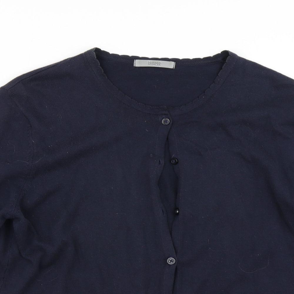 Marks & Spencer Womens Blue  Knit Cardigan Jumper Size 14