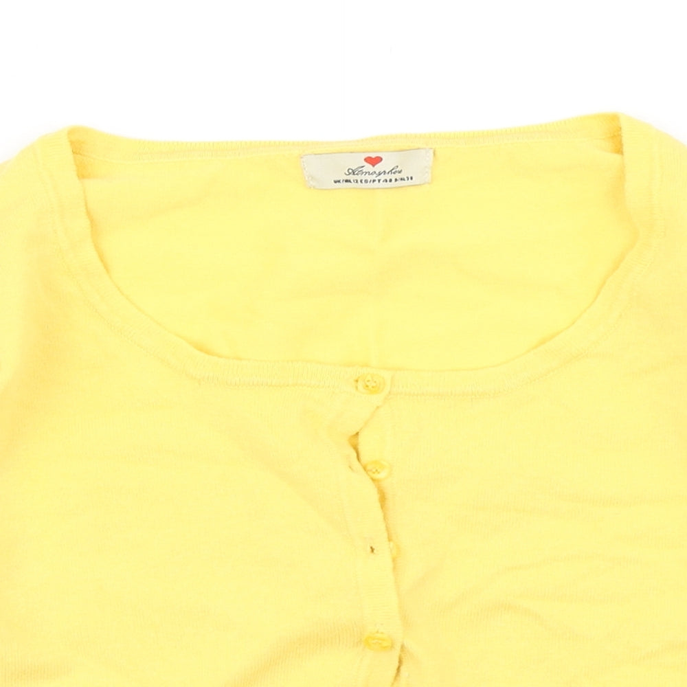 Atmosphere Womens Yellow  Knit Cardigan Jumper Size 12