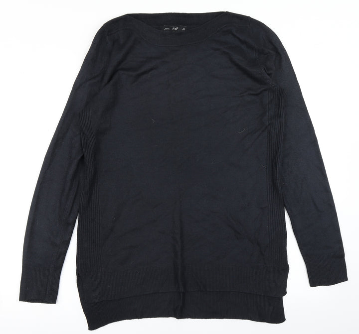 F&F Womens Blue Knit Pullover Jumper Size 8