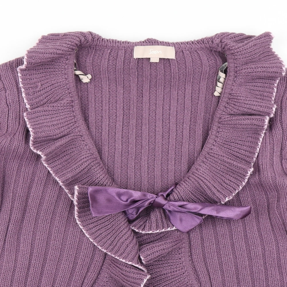Soon Womens Purple  Knit Cardigan Jumper Size 16