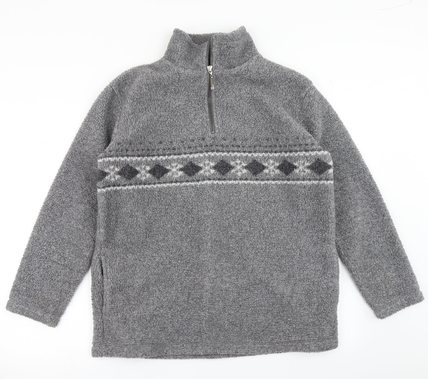 MX Mens Grey  Fleece Pullover Sweatshirt Size S