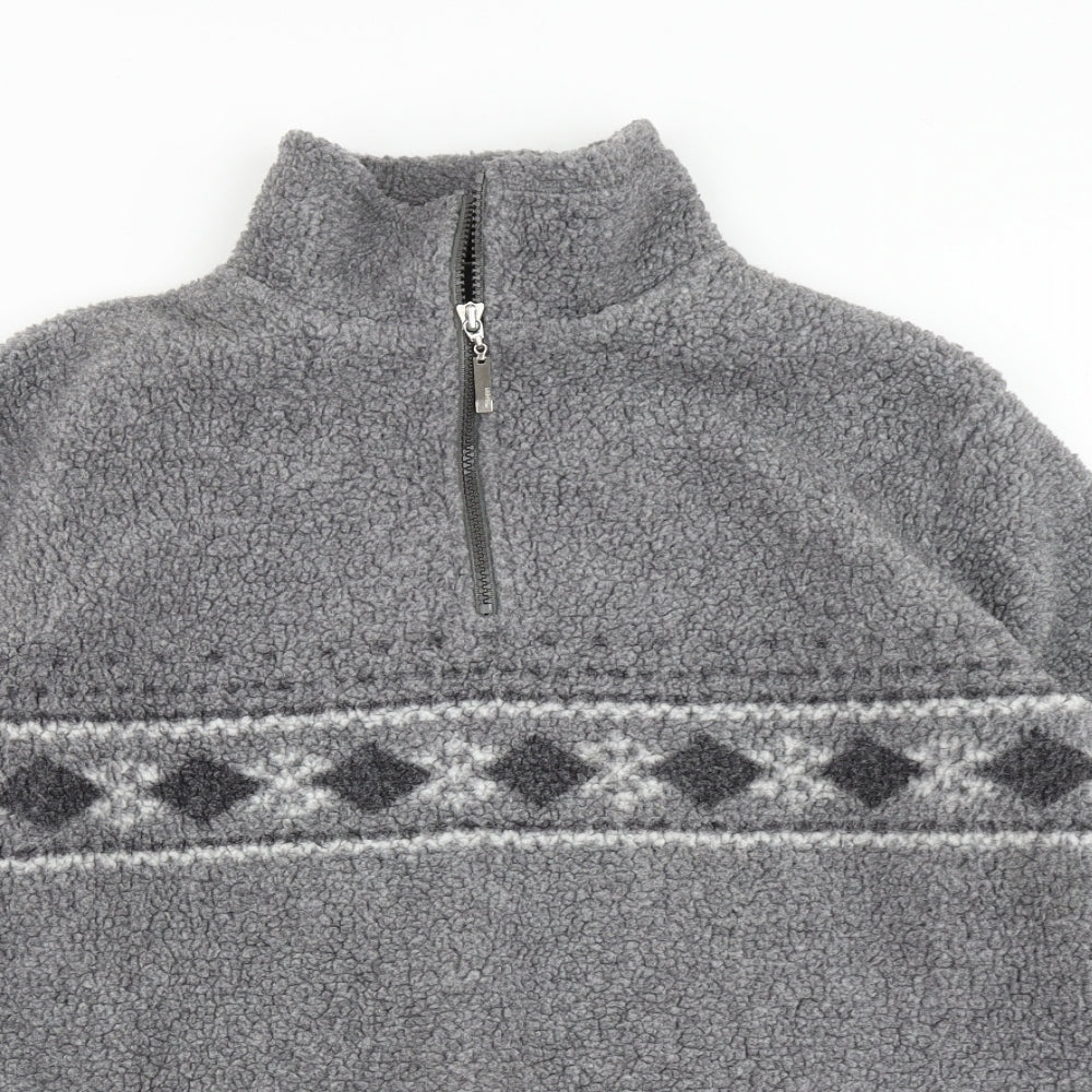 MX Mens Grey  Fleece Pullover Sweatshirt Size S