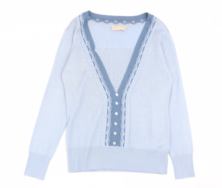 Daxon Womens Blue Pullover Jumper Size 10