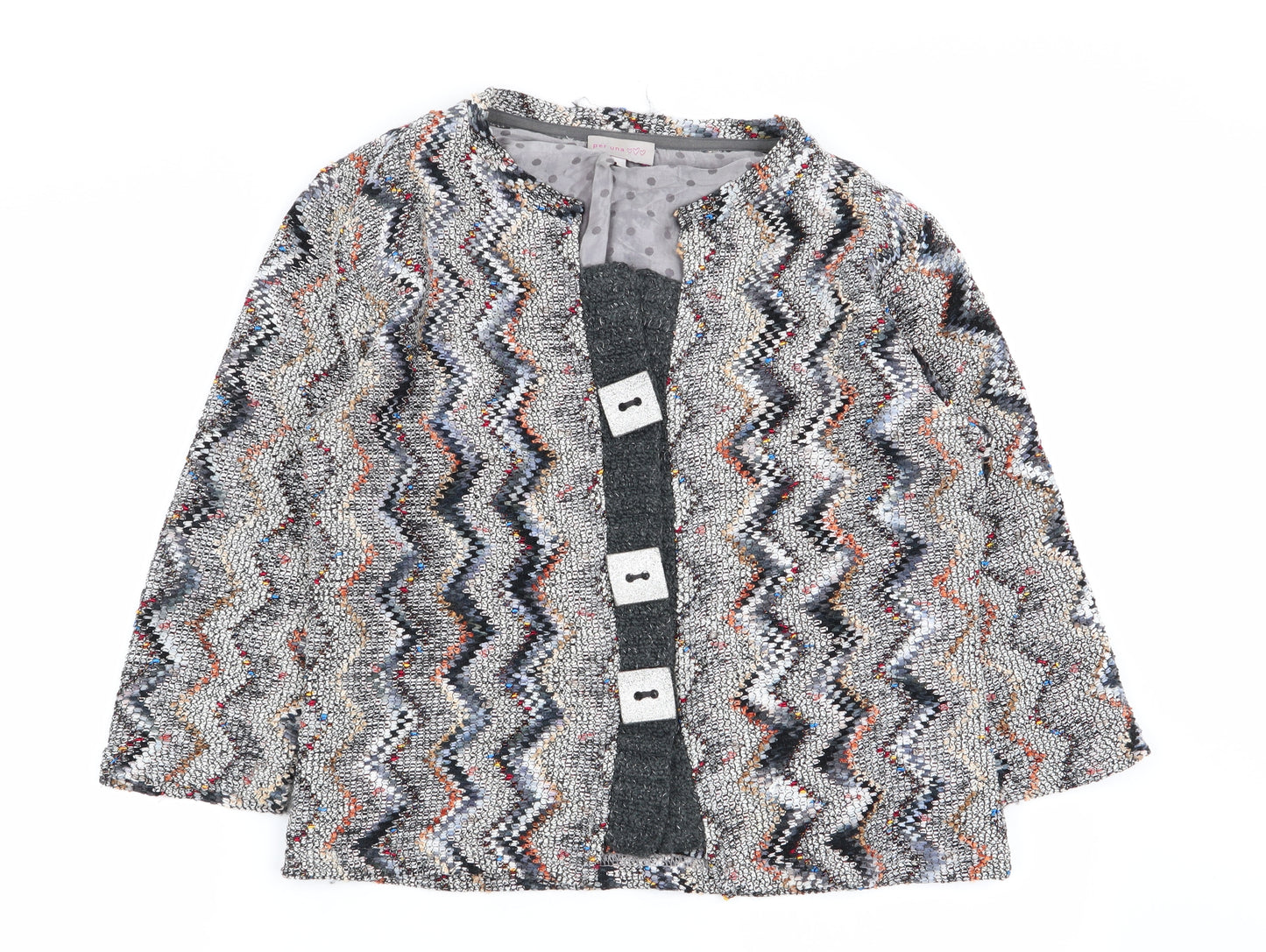 Per Una Womens Multicoloured Geometric  Cardigan Jumper Size 14