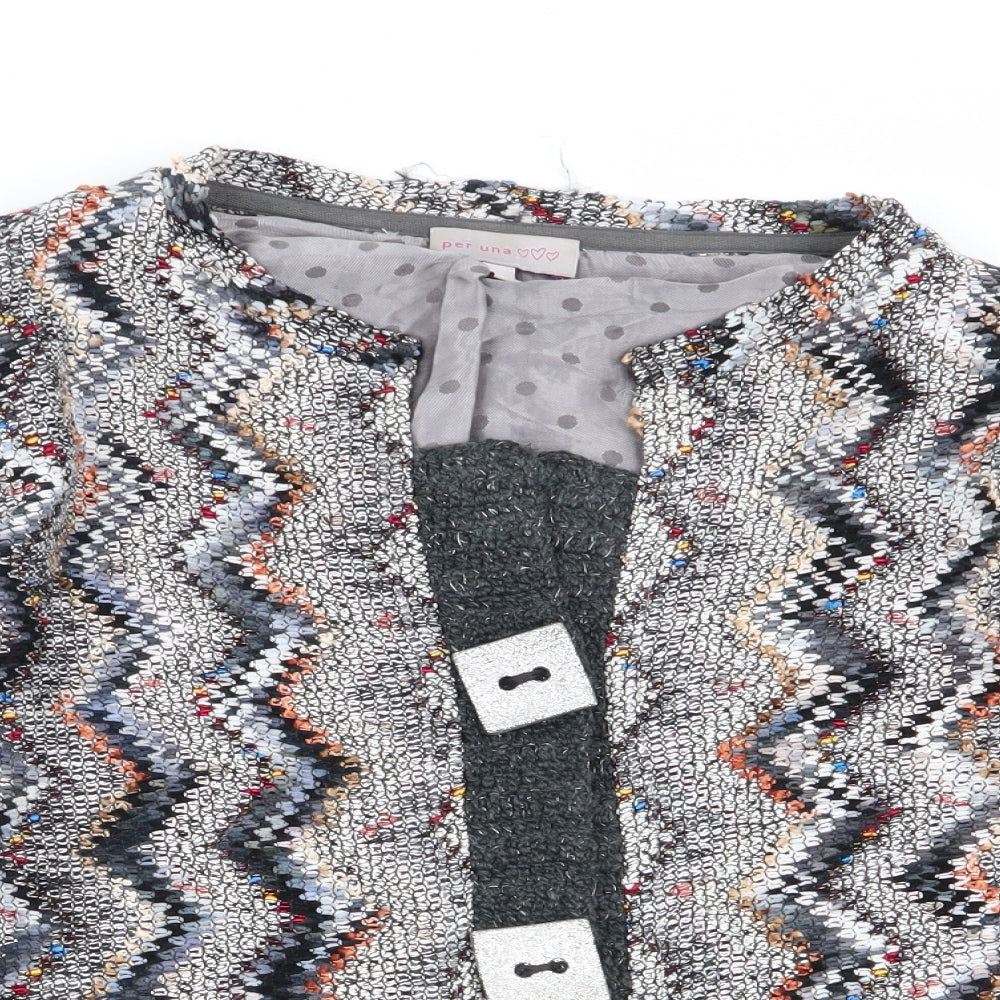 Per Una Womens Multicoloured Geometric  Cardigan Jumper Size 14