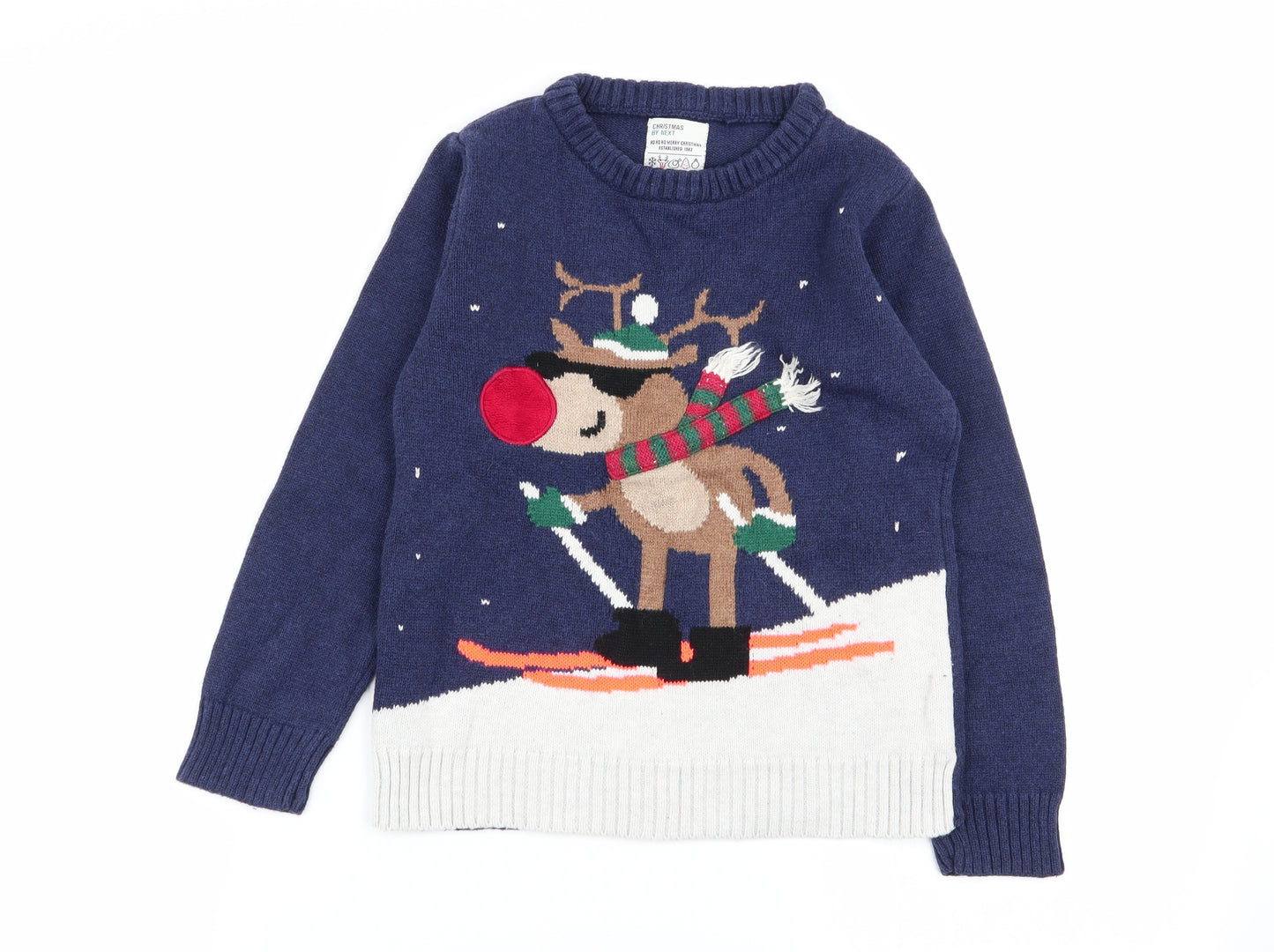 NEXT Boys Multicoloured Geometric  Pullover Jumper Size 7 Years  - christmas