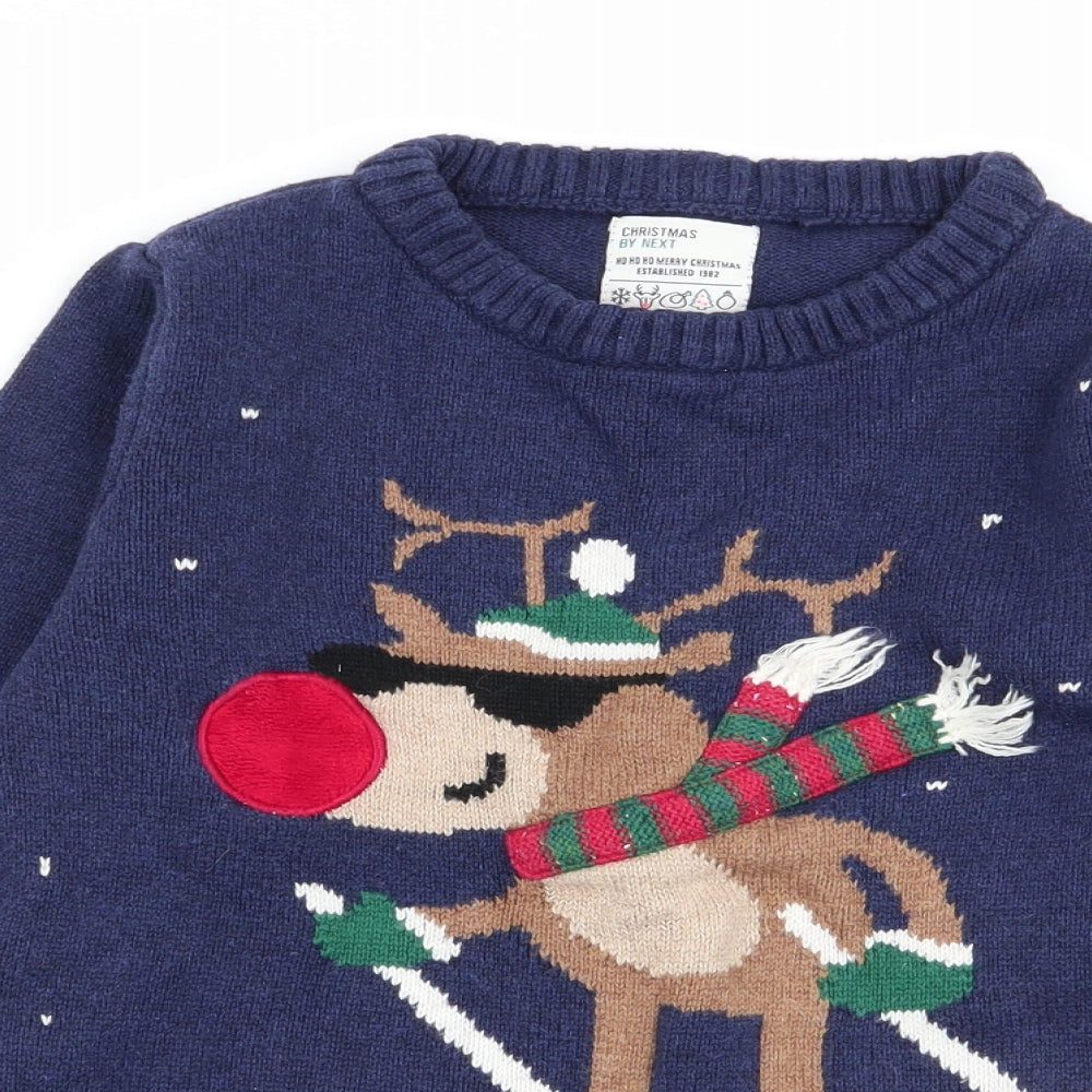 NEXT Boys Multicoloured Geometric  Pullover Jumper Size 7 Years  - christmas