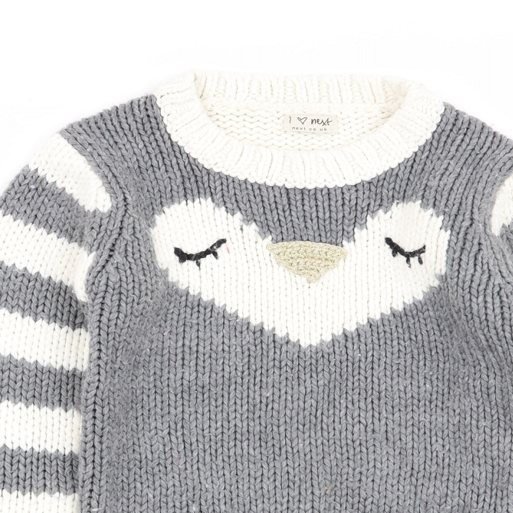 NEXT Girls Multicoloured Striped  Pullover Jumper Size 9-10 Years