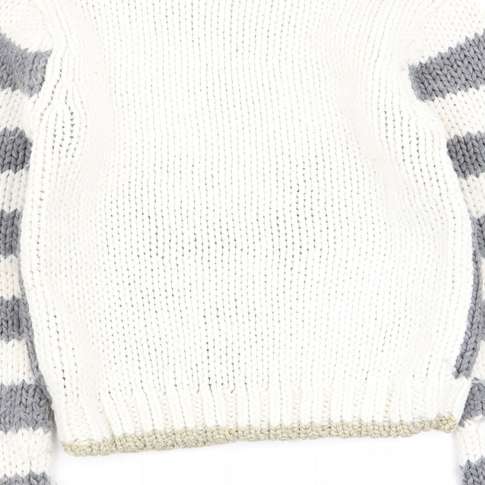 NEXT Girls Multicoloured Striped  Pullover Jumper Size 9-10 Years